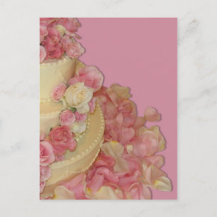 Wedding Cake & Roses Postcard