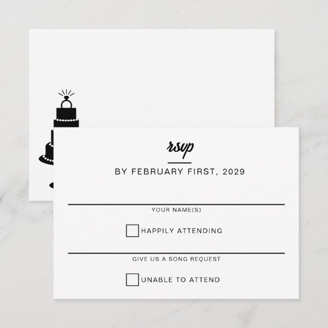 Wedding Cake RSVP Card (Front/Back)