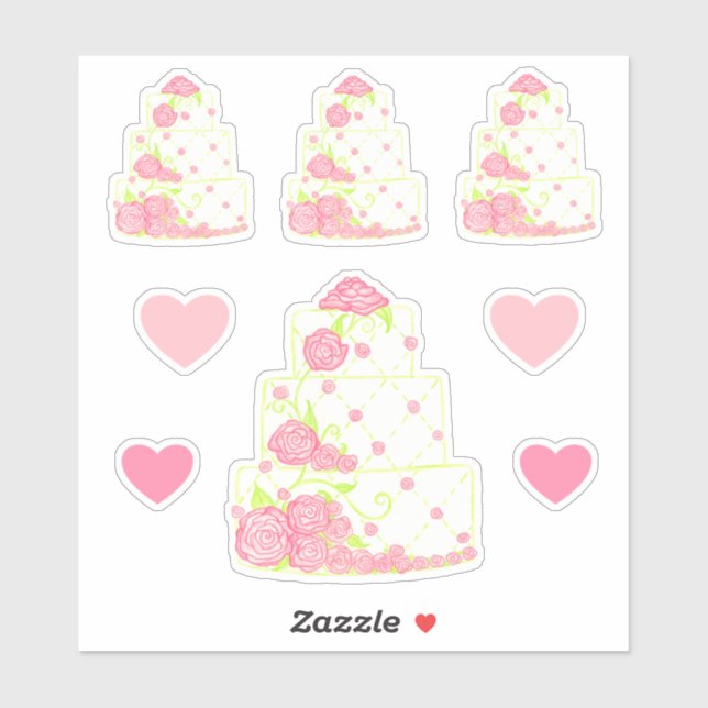 Wedding Cake Stickers (Sheet)