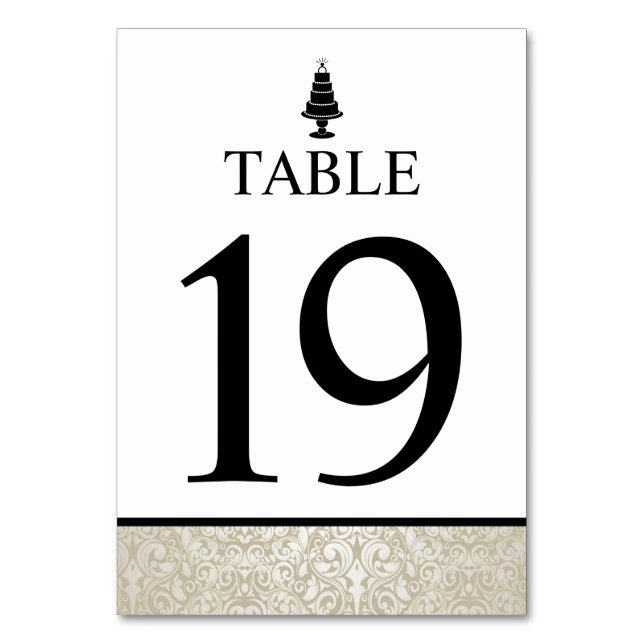 Wedding Cake Table Number (Front)