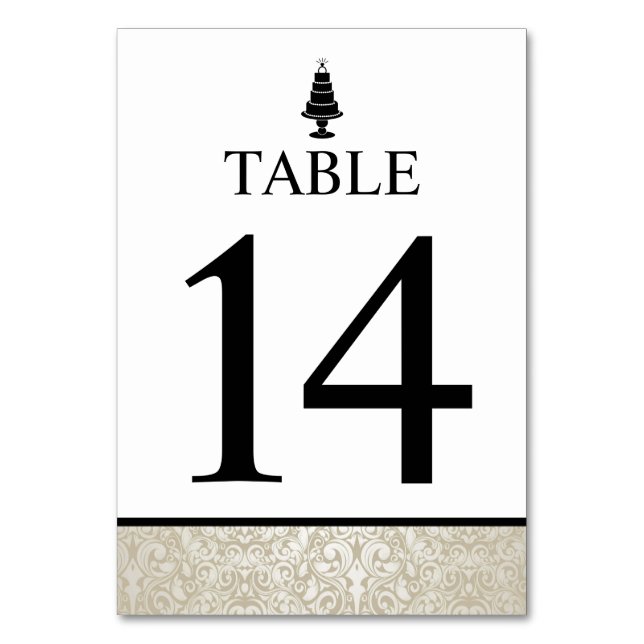 Wedding Cake Table Number (Front)
