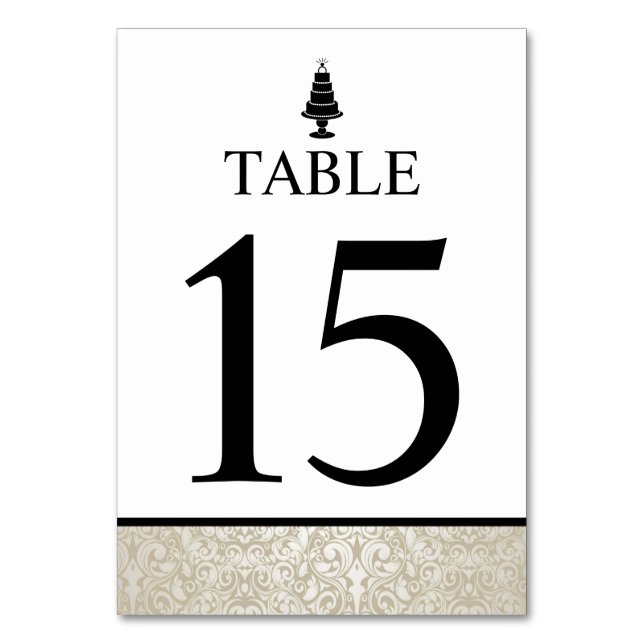 Wedding Cake Table Number (Front)