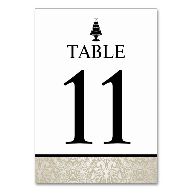 Wedding Cake Table Number (Front)