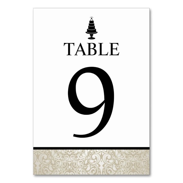 Wedding Cake Table Number (Front)
