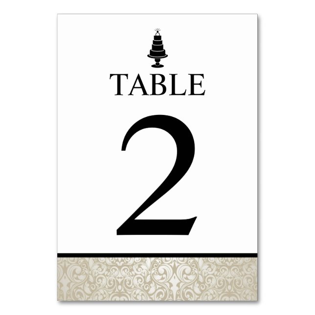 Wedding Cake Table Number (Front)