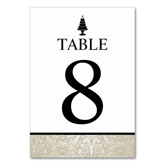 Wedding Cake Table Number (Front)