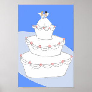 Wedding Cake Two Brides Poster
