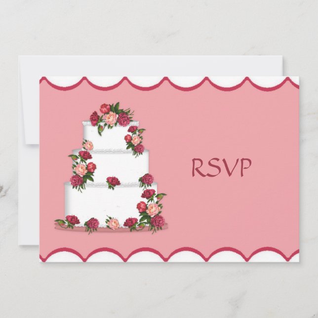 Wedding Cake Wedding Reception RSVP Invitation (Front)