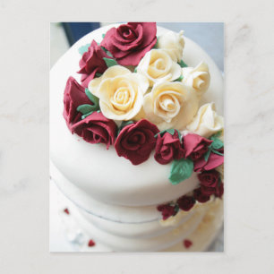 Wedding Cake with Sugar-Flower Cascade Postcard