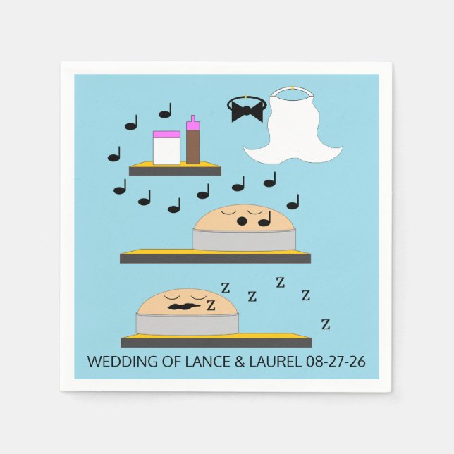 Wedding Cakes Before Frosting Napkin (Front)