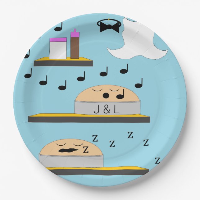 Wedding Cakes Before Frosting Paper Plate (Front)