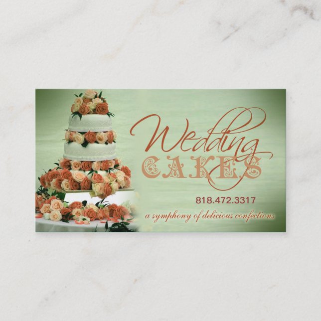Wedding Cakes Confections Event Planner Business Card (Front)