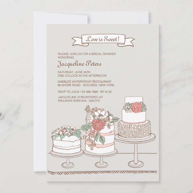 Wedding Cakes Invitation (Front)