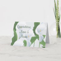 Wedding Calla Lilies Congratulations Greeting Card