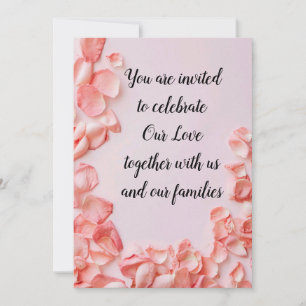 Wedding Calligraphy Delicate Blush Rose Petals Invitation
