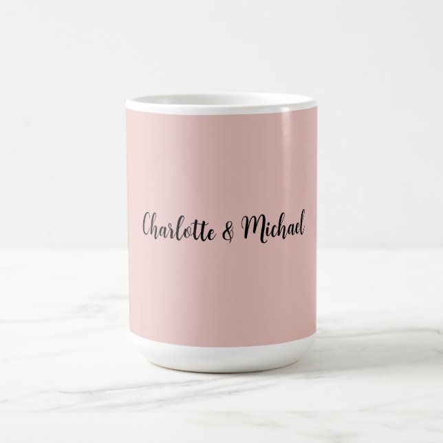 Wedding Calligraphy Elegant Rose Gold Plain Name Coffee Mug (Center)