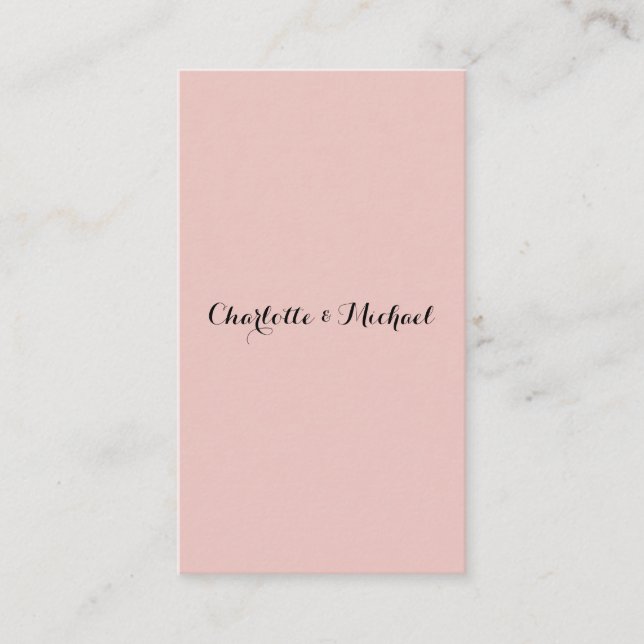 Wedding Calligraphy Elegant Rose Gold Plain Name Enclosure Card (Front)