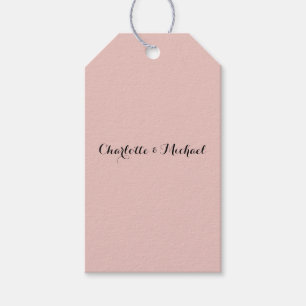 Wedding Calligraphy Elegant Rose Gold Plain Name Gift Tags