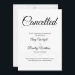 Wedding Cancelled Announcement Elegant Card<br><div class="desc">Here's a simple card to notify your guests if it's become necessary to announce that your wedding has been called off. Use the template fields to add your personal details and make this elegant, minimalist design your own. The white background can be changed to any colour you prefer. All fonts...</div>