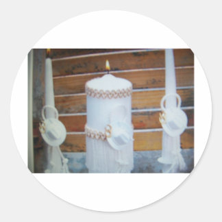 wedding candels classic round sticker