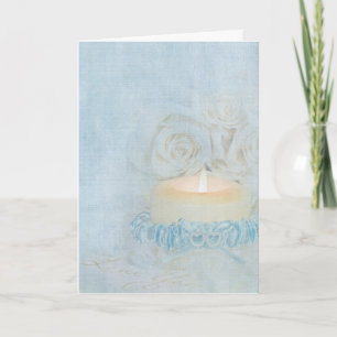 Wedding Candle With Blue Garter Card