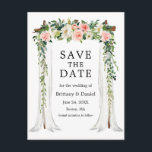 Wedding Canopy Arch Watercolor Pink White Floral Announcement Postcard<br><div class="desc">Elegant Wedding Canopy Watercolor Pink White Floral Wedding Engagement Announcement Save The Date Postcard includes beautiful pink and white roses. The wood wedding canopy arch includes botanical greenery.</div>