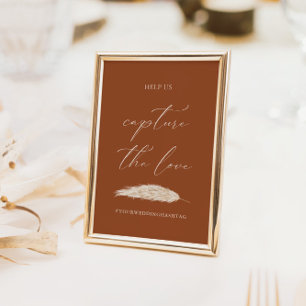 Wedding Capture The Love Hashtag Calligraphy Sign Invitation