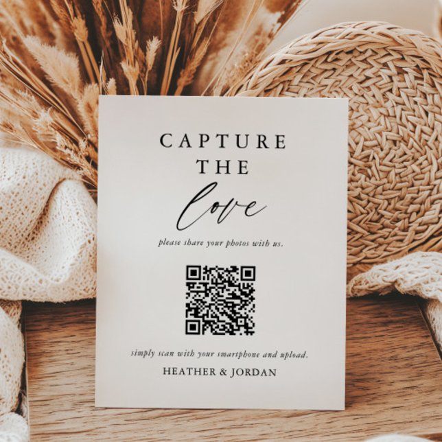 Wedding Capture The Love Photo Share QR Code Sign (Creator Uploaded)