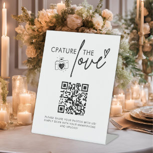 Wedding Capture The Love Photo Share QR Code Sign