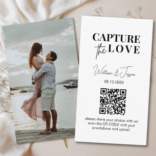 Wedding Capture The Love Photo Sharing QR Code Enclosure Card