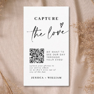 Wedding Capture The Love Photo Sharing QR Code Enclosure Card