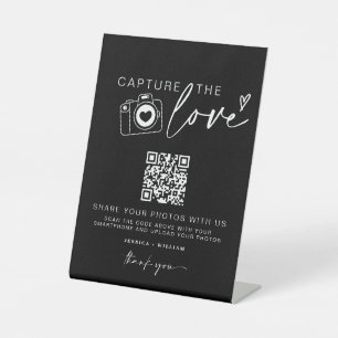 Wedding Capture The Love   Photo Sharing QR Code  Pedestal Sign