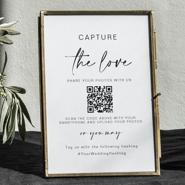 Wedding Capture The Love | Photo Sharing QR Code  Poster (Creator Uploaded)