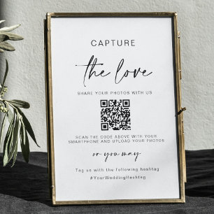 Wedding Capture The Love Photo Sharing QR Code Poster