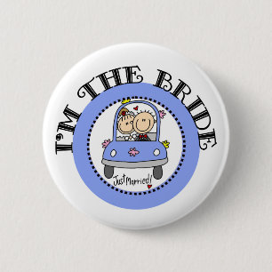 Wedding Car Bride 6 Cm Round Badge