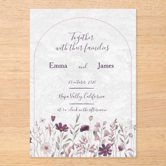 wedding card acrylic invitations (Front)