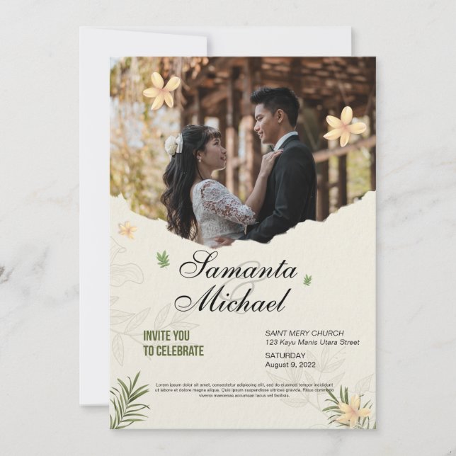 wedding card elegant with picture (Front)
