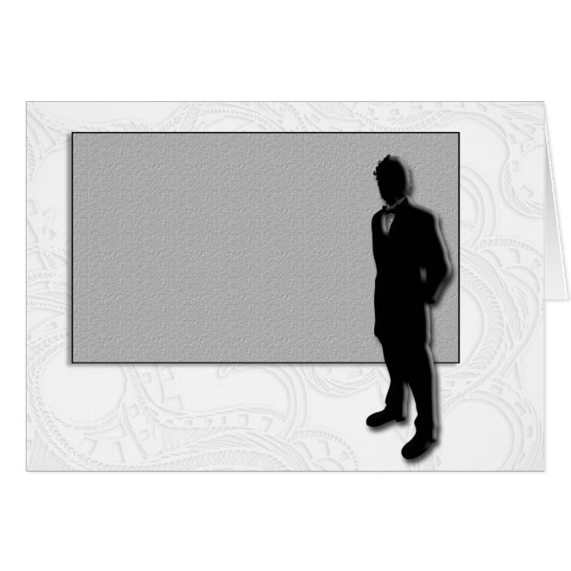 Wedding Card Groom Silhouette (Front Horizontal)