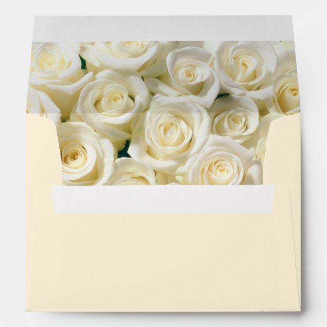 Wedding Card/Invitation Envelope-Ivory Roses Envelope (Back (Bottom))