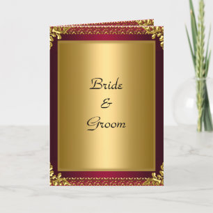 Wedding Card Invitation Gold red