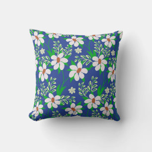 Wedding card or invitation with abstract floral ba cushion