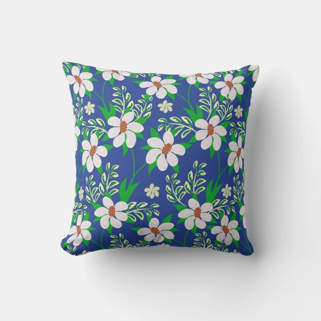 Wedding card or invitation with abstract floral ba cushion (Front)