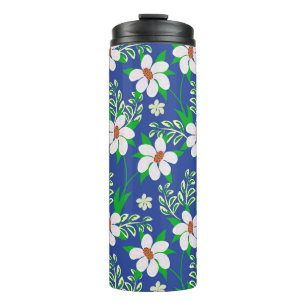 Wedding card or invitation with abstract floral ba thermal tumbler