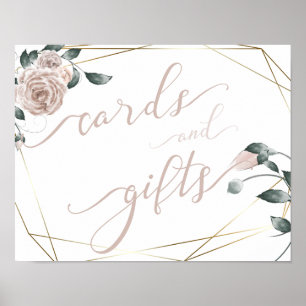 Wedding Cards and Gifts Dusty Rose Floral Sign