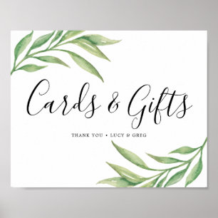 Wedding Cards and Gifts Sign   Botanical Leaves