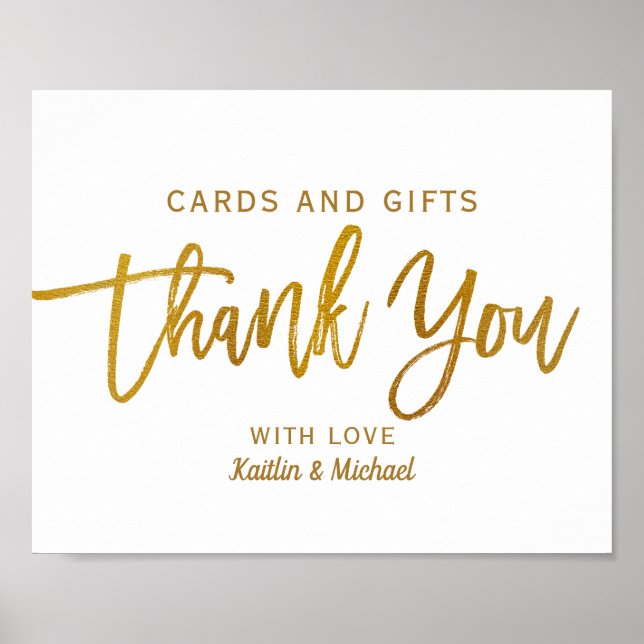 Wedding Cards & Gifts 8x10 Typography | Gold Foil Poster (Front)