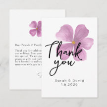 Wedding cards with purple flower