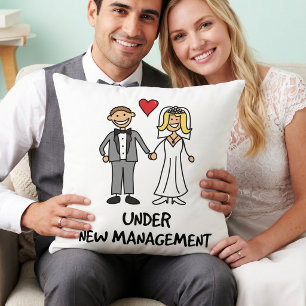 Wedding Cartoon - Under New Management Cushion