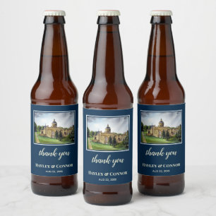 Wedding Castle Howard York England Watercolor Beer Bottle Label