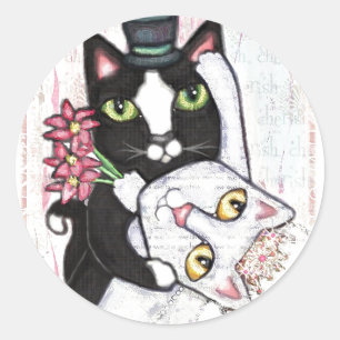 Wedding Cat Dance Stickers